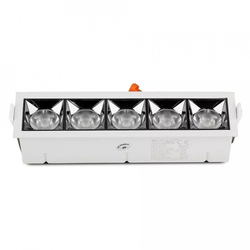 Oprawa V-TAC Downlight SAMSUNG CHIP 20W UGR19 CRI90+ 36st 4000K VT-2-21 1600lm 5 Lat Gwarancji