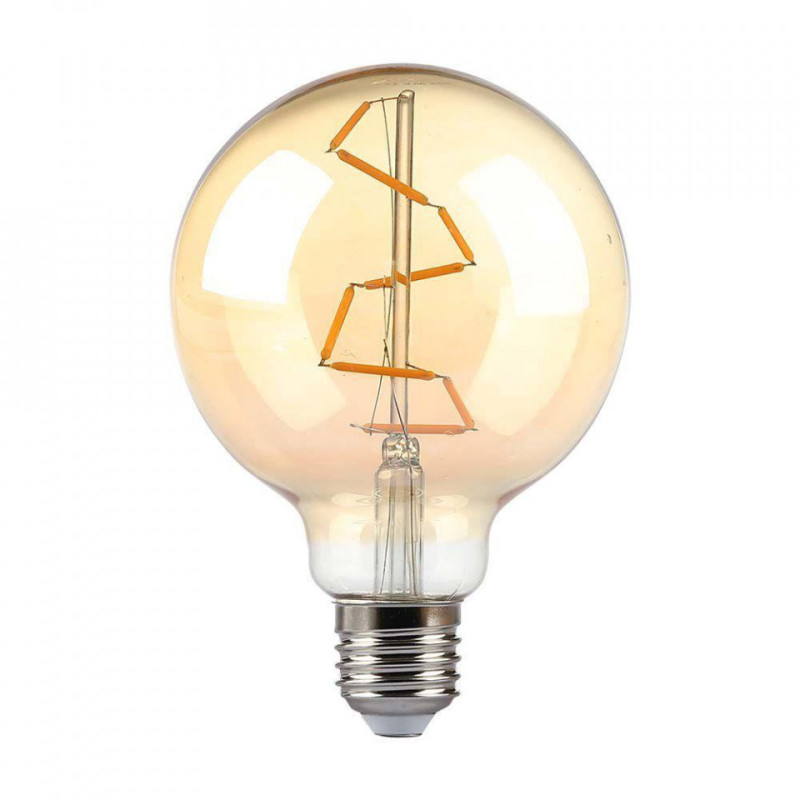 Żarówka LED V-TAC 4W Filament E27 Kula Glob G95 Bursztyn VT-2024 2200K 400lm