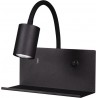 Czarna ścienna lampa z gniazdem USB K-4765 z serii SET 1xGU10