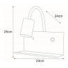 Czarna ścienna lampa z gniazdem USB K-4765 z serii SET 1xGU10