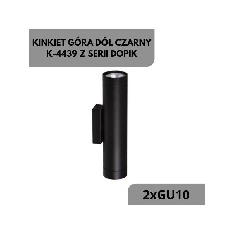 Kinkiet góra dół czarny K-4439 z serii DOPIK 2xGU10