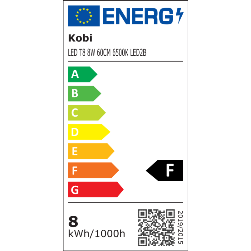 Świetlówka LED T8  8W  60CM barwa ZIMNOBIAŁA LED2B