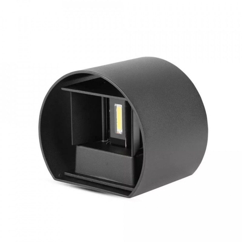 Oprawa Ścienna Kinkiet 6W V-TAC Góra/Dół Regulowany Czarny Okrągły IP65 VT-756 3000K Bridgelux 660lm