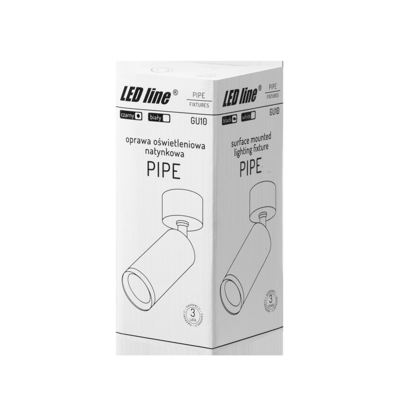 LED line oprawa natynkowa GU10 czarna PIPE