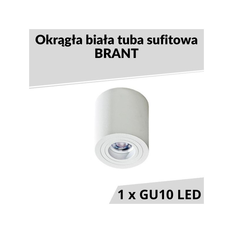 Okrągła biała tuba sufitowa BRANT