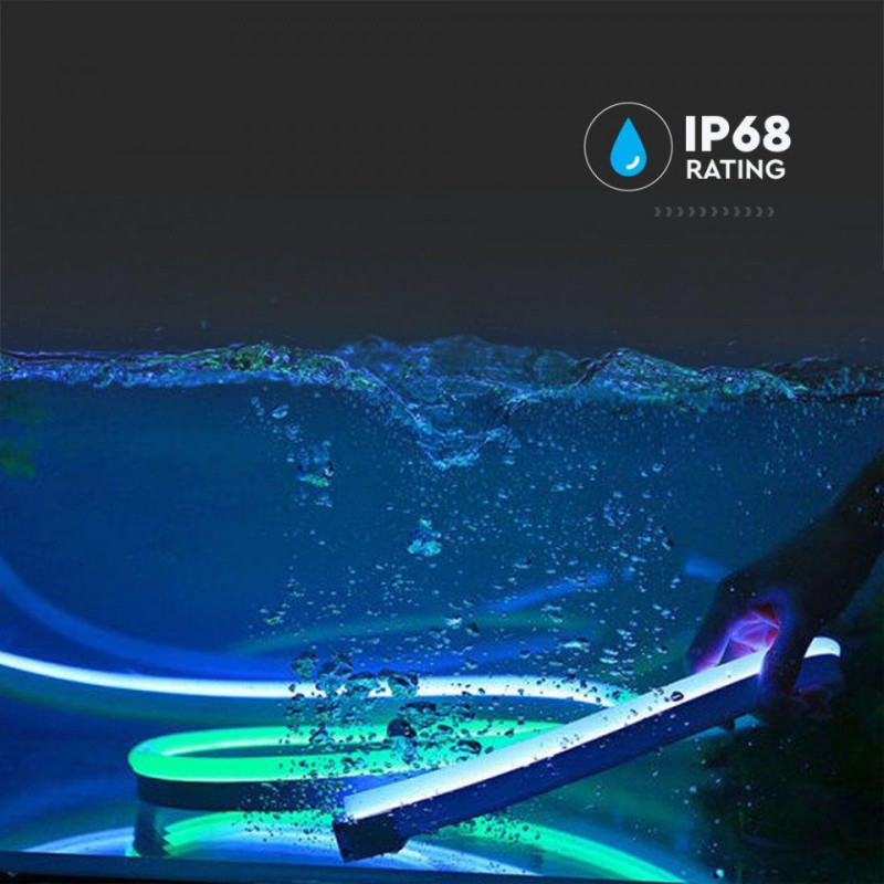 Neon Flex V-TAC 24V IP68 Żółty 10mb Cięcie co 5cm 6,5W/m 260lm/m IP68 VT-554