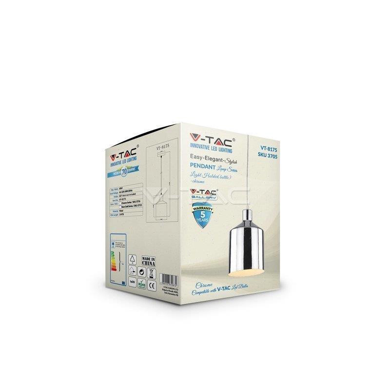 Oprawa Wisząca V-TAC Chrom fi175 VT-8175
