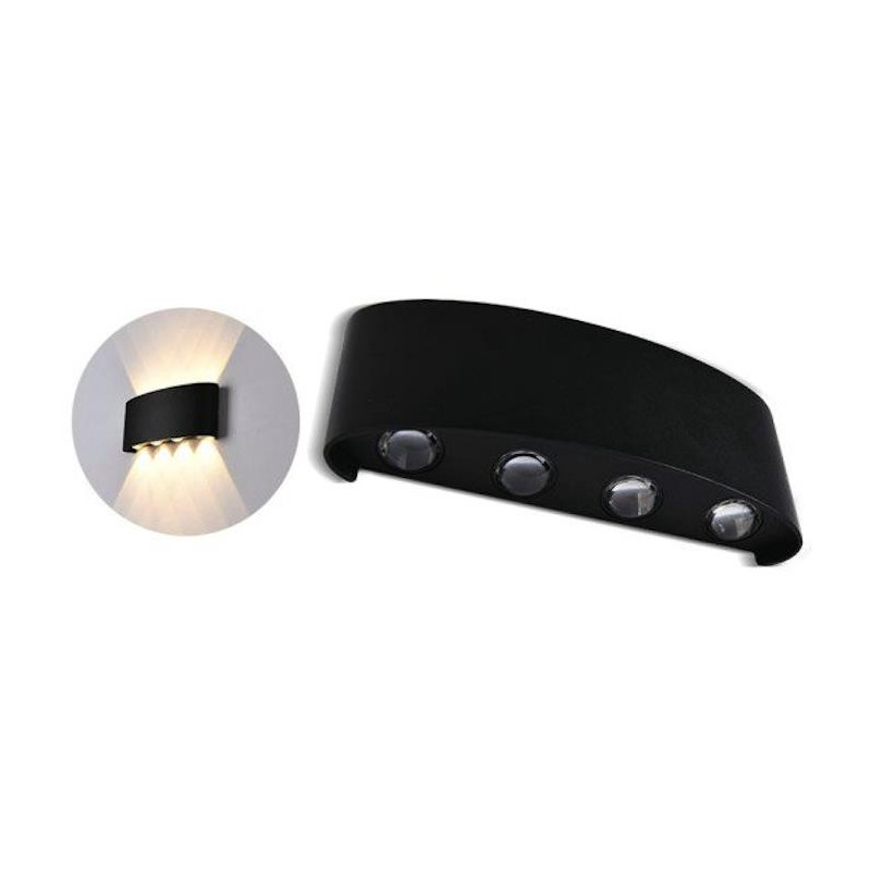 Oprawa Ścienna Góra/Dół V-TAC 8W LED Czarna IP54 VT-848 4200K 940lm
