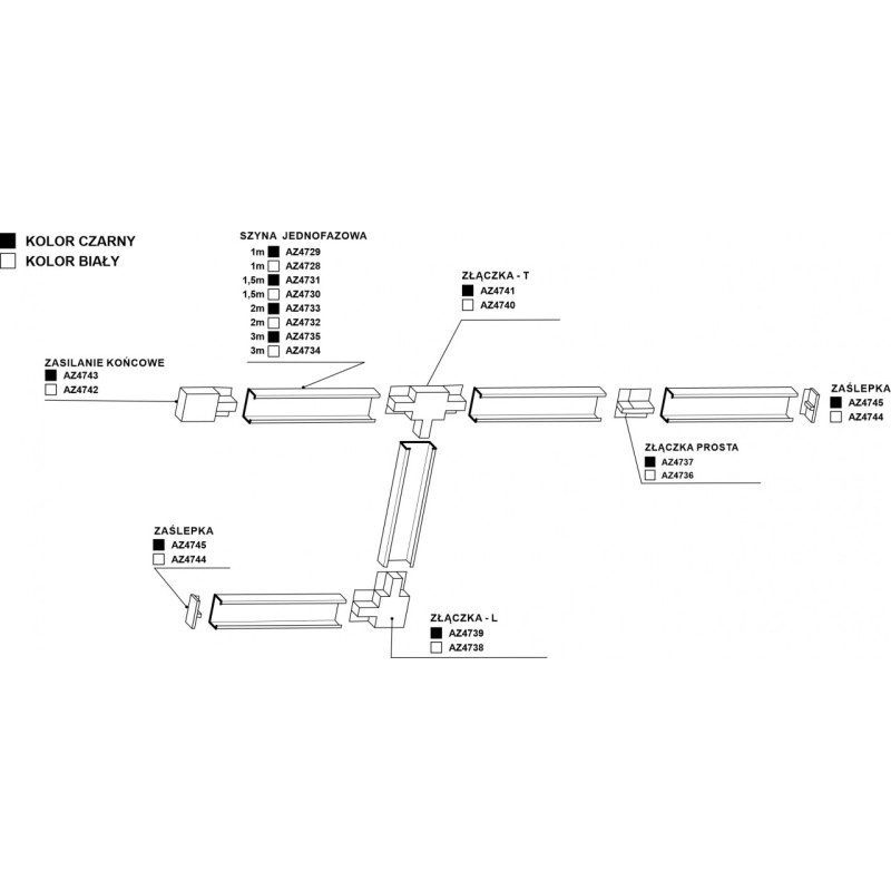Oprawa szynowa LOLO TRACK 1LINE GU10 BK AZ4654
