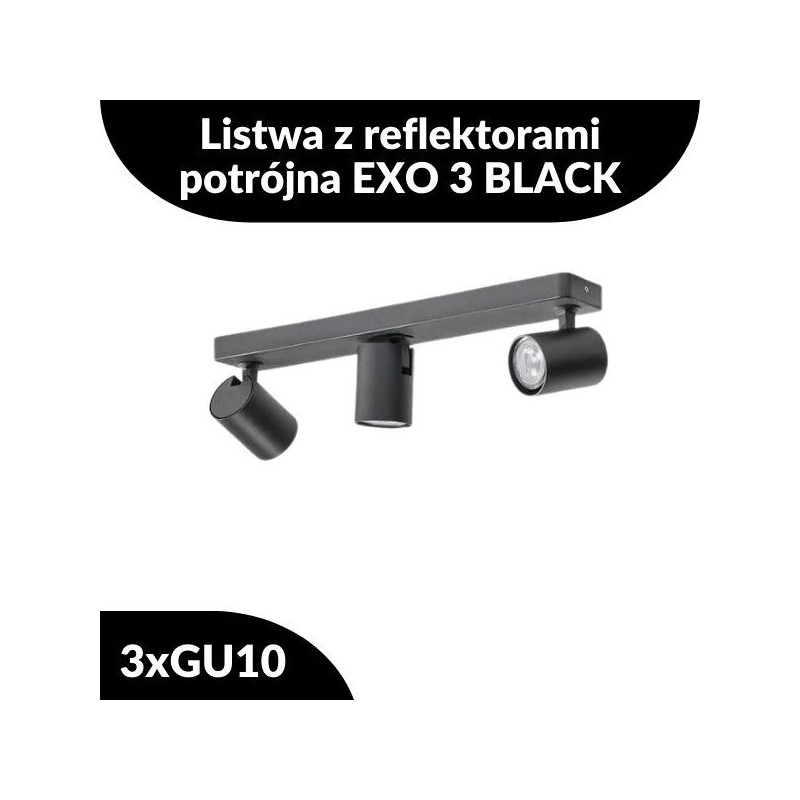 Listwa z reflektorami potrójna EXO 3 BLACK