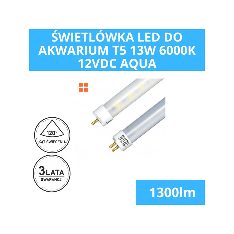 Świetlówka LED do akwarium T5 13W 6000K 12VDC Aqua