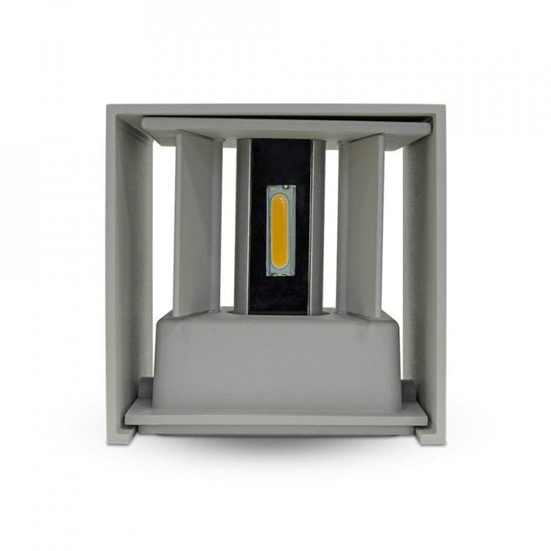 Kinkiet Góra/Dół  Szary Kwadrat IP65 VT-759 3000K SKU 7080