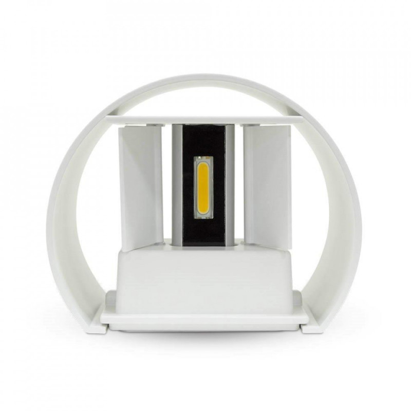 Oprawa Ścienna Kinkiet 6W V-TAC Góra/Dół Regulowany Biały Okrągły IP65 VT-756 3000K Bridgelux 660lm