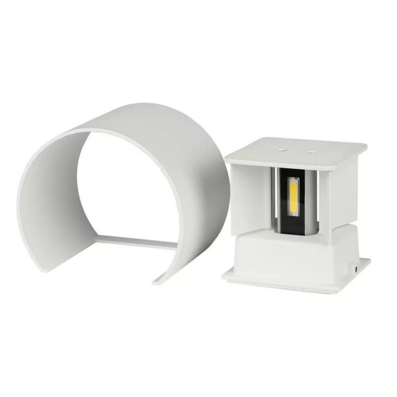 Oprawa Ścienna Kinkiet 6W V-TAC Góra/Dół Regulowany Biały Okrągły IP65 VT-756 3000K Bridgelux 660lm