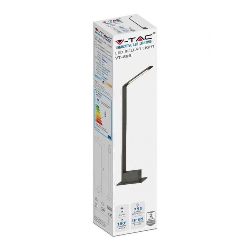 Słupek Zewnętrzny Ogrodowy V-TAC 6W LED 80cm Czarny 4000K IP65 750lm VT-896
