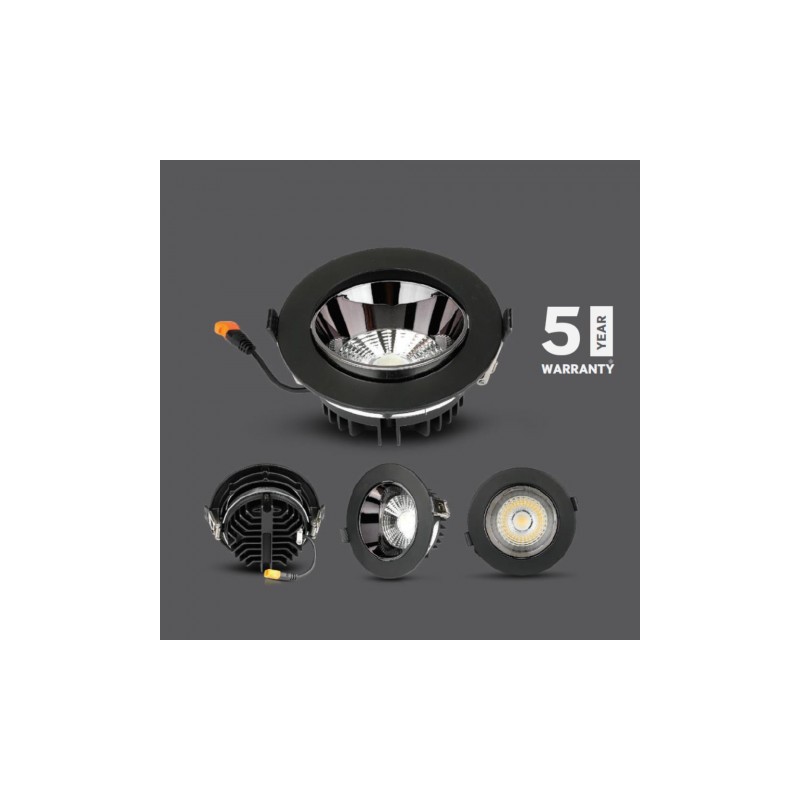 Oprawa Downlight V-TAC SAMSUNG CHIP 30W Czarna Uchylna 4000K 2400lm 5 Lat Gwarancji VT-2-33