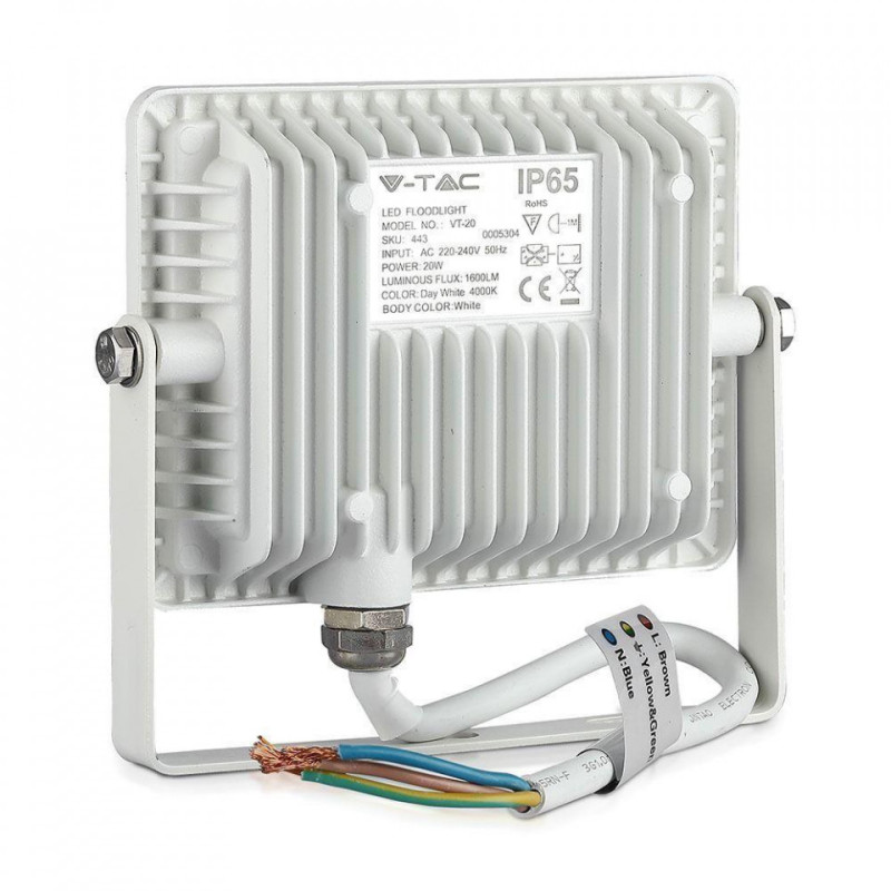 Halogen LED V-TAC 20W SAMSUNG CHIP Biały VT-20 6400K 1600lm 5 Lat Gwarancji