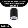 Czarna nowoczesna tuba sufitowa BROSS 1