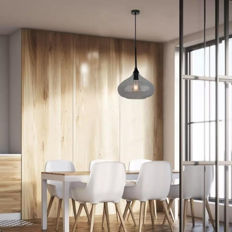 Oprawa Wisząca V-TAC Modern Czarny Szkło Sleek fi280mm VT-7281