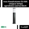 Inox Kwadratowa SU-MA - stojąca lampa ogrodowa czarna 65cm 1xE27