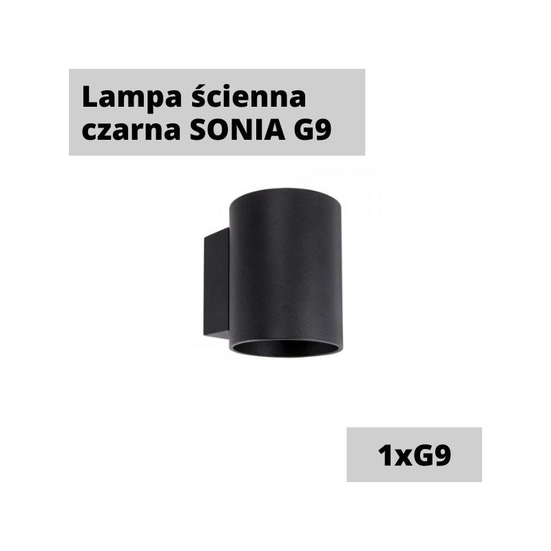 Lampa ścienna czarna SONIA G9