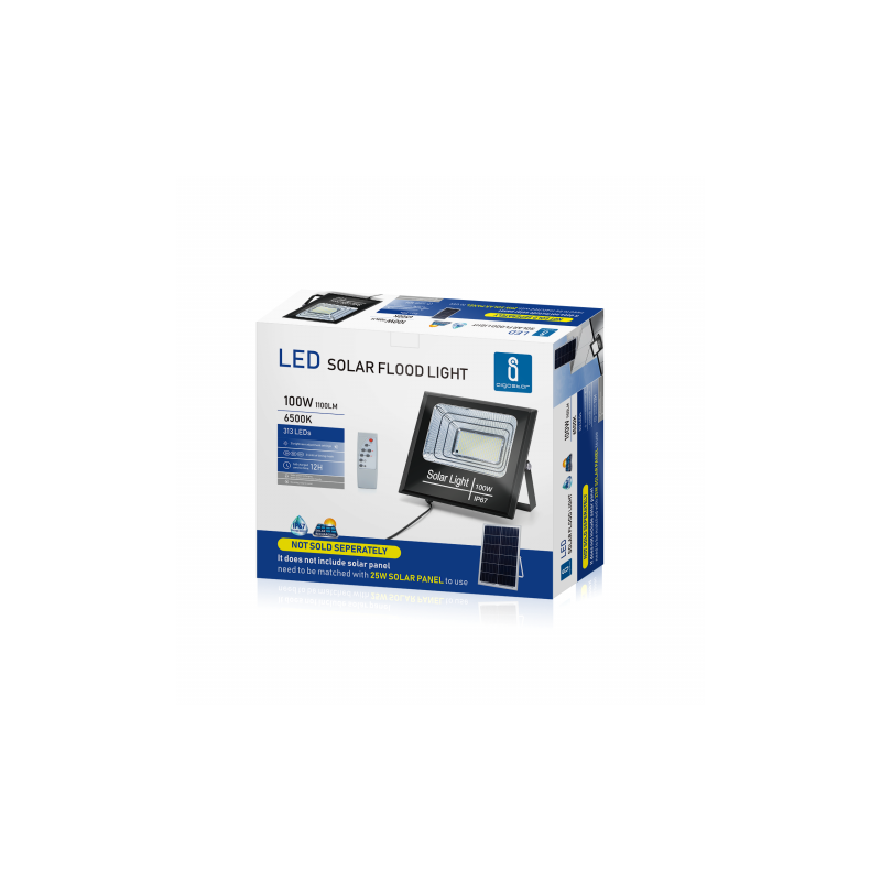 Naświetlacz LED z panelem solarnym 01 100W 6500K