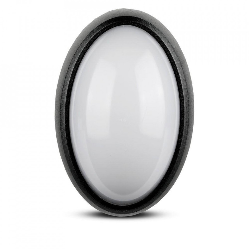 Oprawa Ogrodowa 12W LED V-TAC Owal Czarna IP54 VT-8010 3000K 840lm