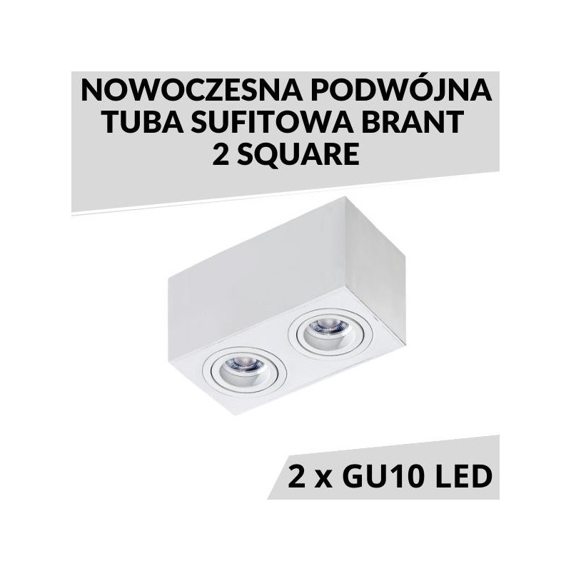 Nowoczesna podwójna tuba sufitowa BRANT 2 SQUARE