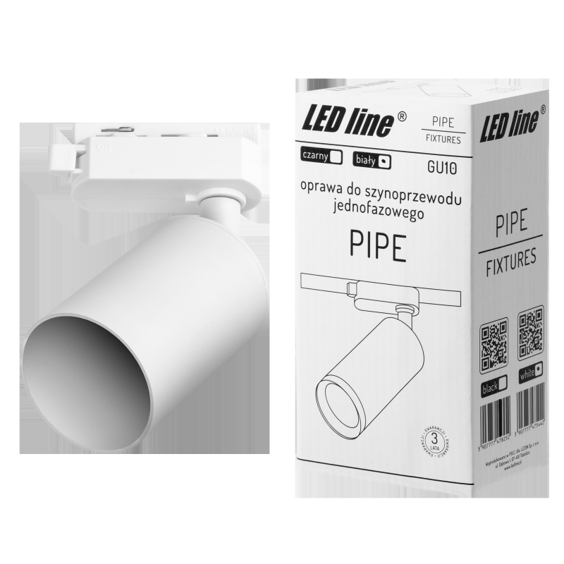 LED line oprawa do szynoprzewodu jednofazowego GU10 biała PIPE