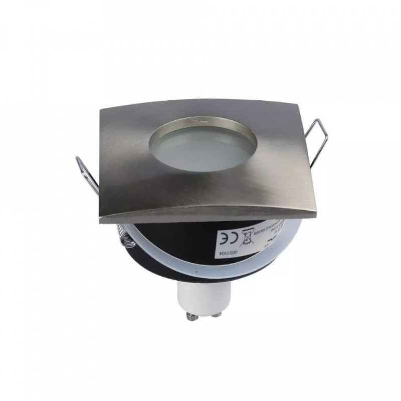 Oprawa Oczko V-TAC Aluminiowa Odlew Hermetyczne z szybką IP54 GU10 Kwadrat 84x84mm Satyna VT-787