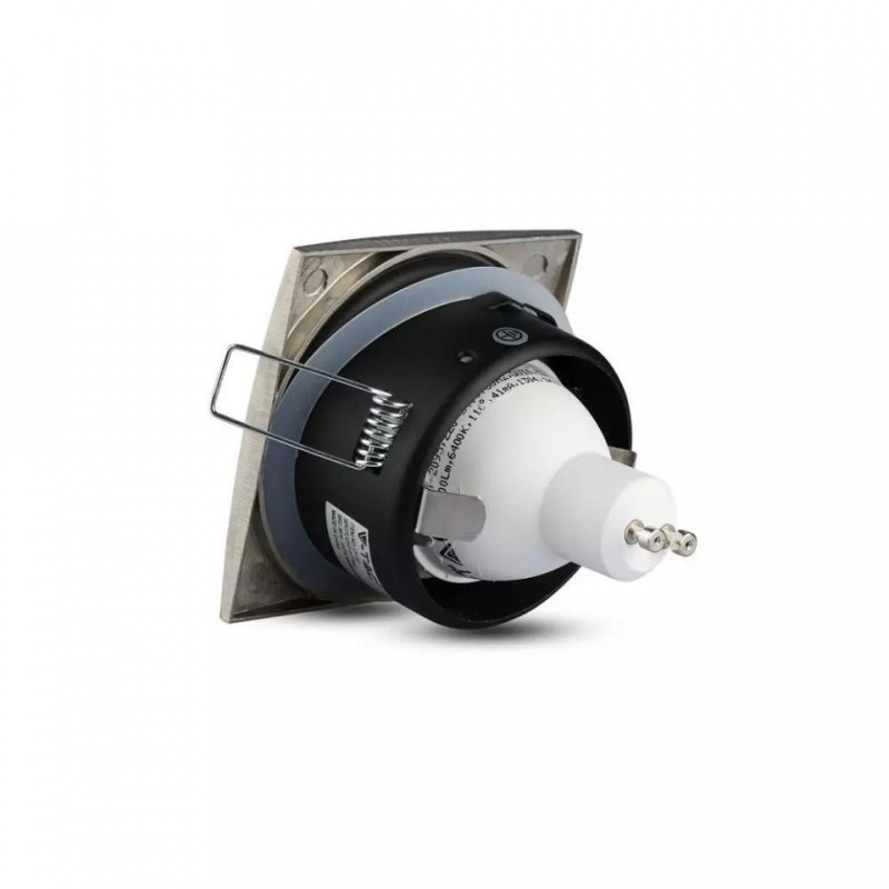Oprawa Oczko V-TAC Aluminiowa Odlew Hermetyczne z szybką IP54 GU10 Kwadrat 84x84mm Satyna VT-787