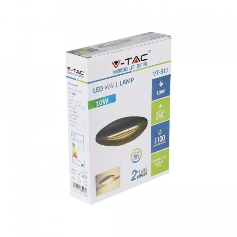 Kinkiet Ścienny 10W LED V-TAC LED Czarna 4000K VT-811