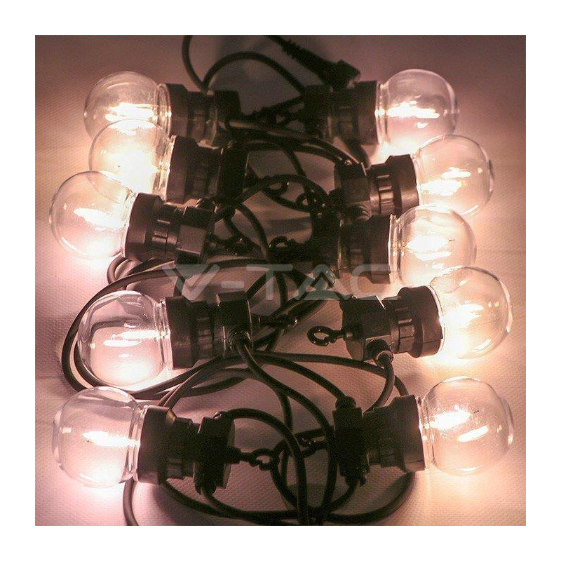 Girlanda Ogrodowa V-TAC (sznur) 6W LED 5 metrów 10 żarówek 0,4W Filament VT-71510 3000K 350lm