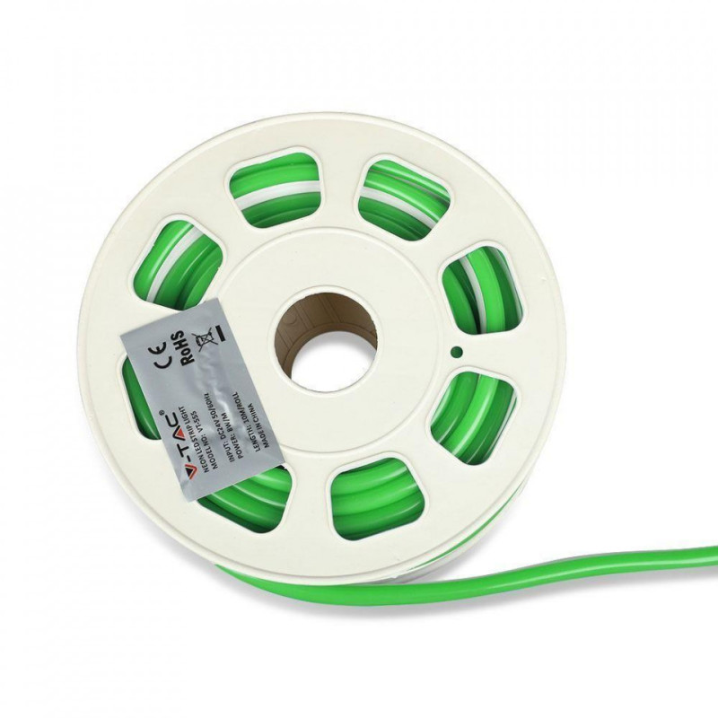 Neon LED FLEX V-TAC 24V zielony - 10m