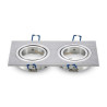 Oprawa Oczko V-TAC Aluminiowa Odlew 2xGU10 Kwadrat Aluminium Szczotkowane VT-783