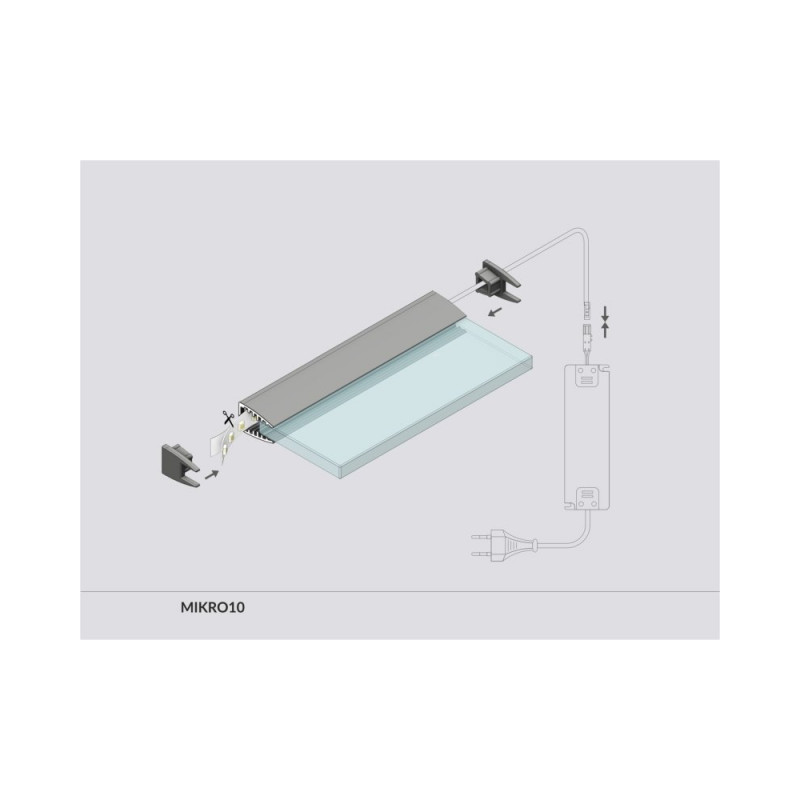 Profil LED krawędziowy MIKRO10 srebrny TOPMET - 1m
