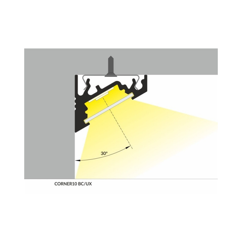 Profil aluminiowy LED narożny CORNER10 biały TOPMET - 1m
