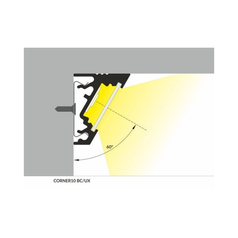 Profil aluminiowy LED narożny CORNER10 biały TOPMET - 1m