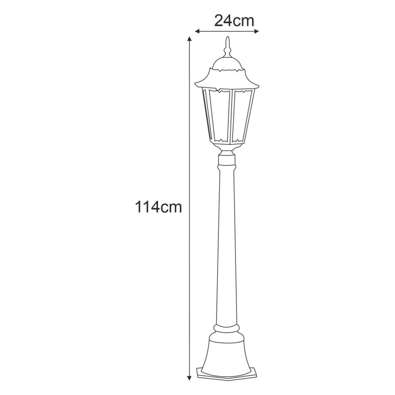 Niska zewnętrzna lampa stojąca K-6006A czarna/złota z serii LOZANA K-6006A CZARNY/ZŁOTY