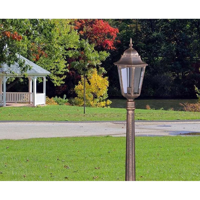 Niska zewnętrzna lampa stojąca K-6006A czarna/złota z serii LOZANA K-6006A CZARNY/ZŁOTY