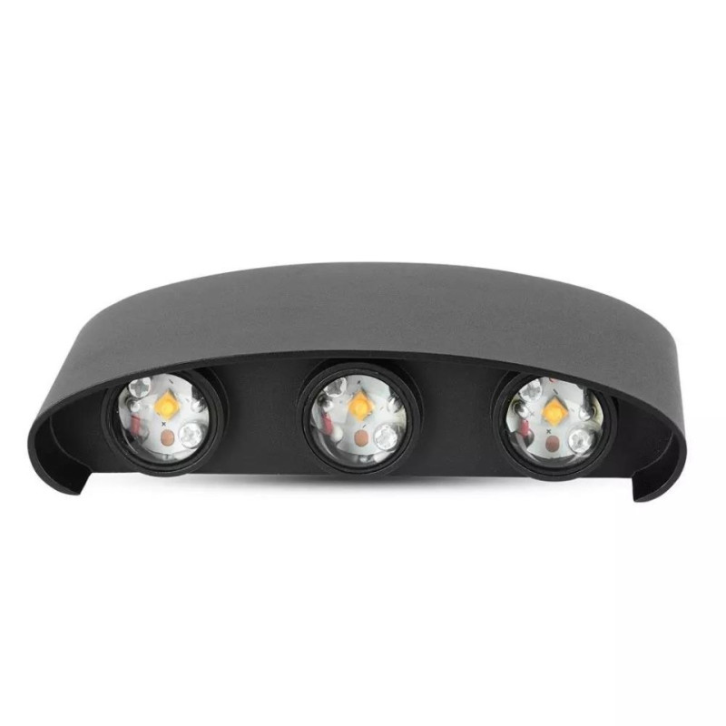 Oprawa Ścienna Góra Dół V-TAC 6W LED Czarna IP54 VT-846 4000K 540lm 2 Lata Gwarancji