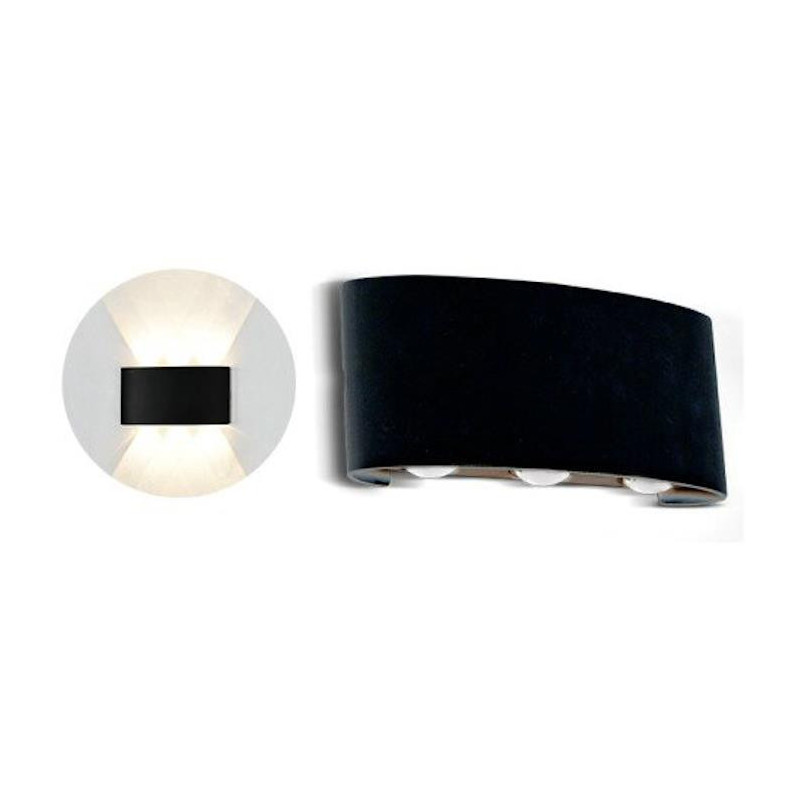 Oprawa Ścienna Góra Dół V-TAC 6W LED Czarna IP54 VT-846 4000K 540lm 2 Lata Gwarancji