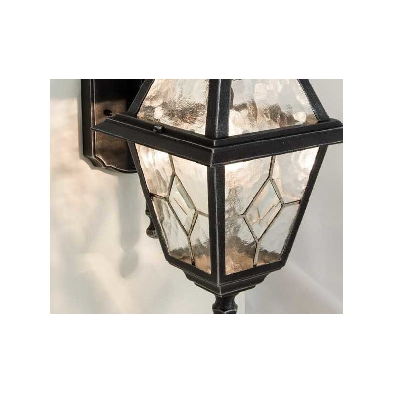 Witraż SU-MA - lampa stojąca ze szkłem witrażowym - czarna 110cm