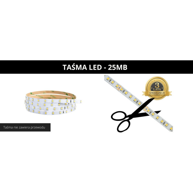 Taśma Led Hqs Pro Smd 2835 12V 12W/M Neutralna - 25 Metrów