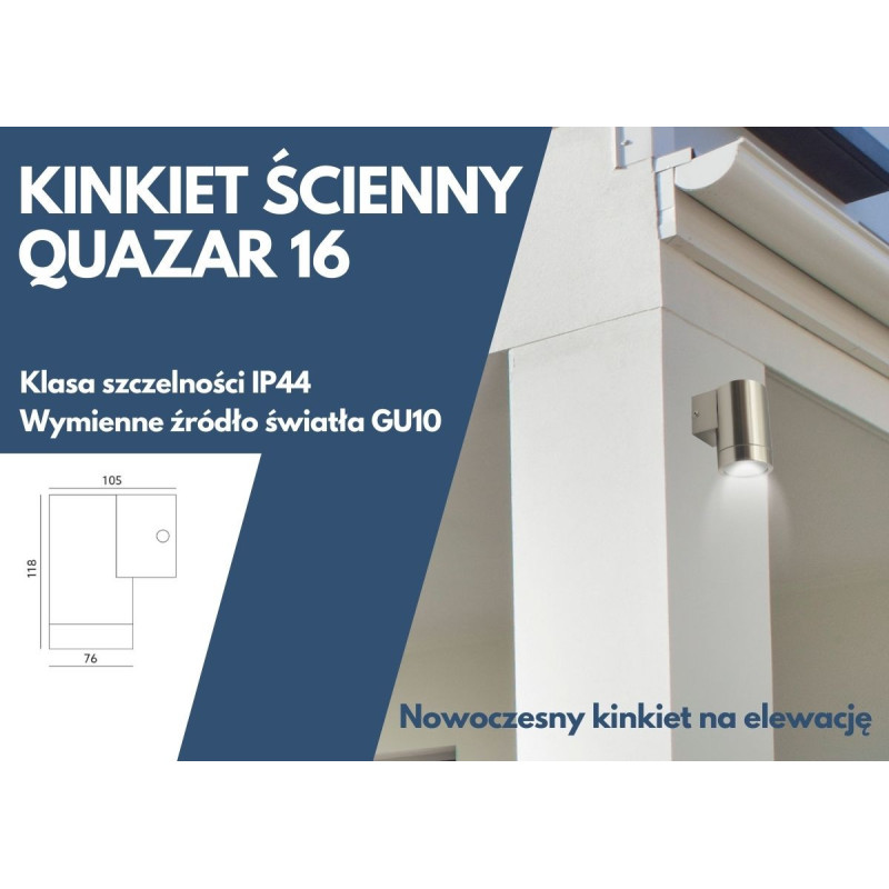Kinkiet Ścienny Quazar 16 - Stal