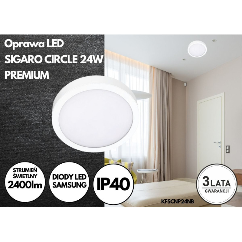 Oprawa LED SIGARO CIRCLE 24W KFSCNP24NB PREMIUM