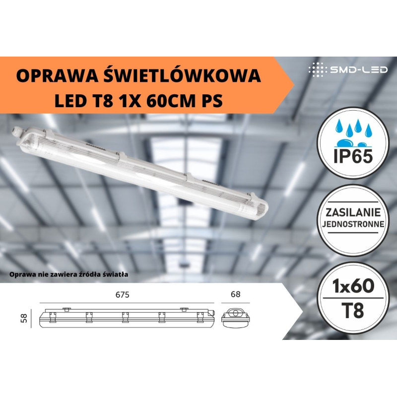 Oprawa Świetlówkowa Led T8 1X 60Cm Ps KFHCE160