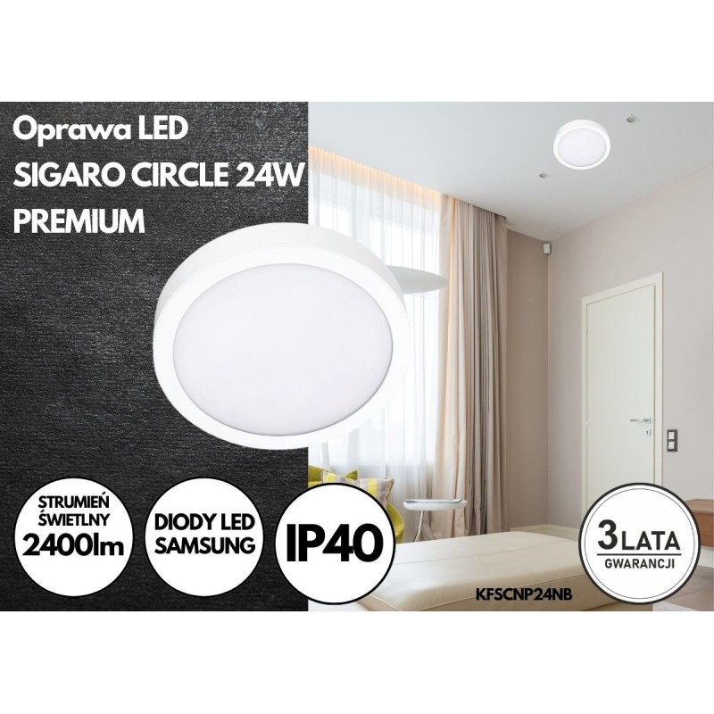 Oprawa Led Sigaro Circle 24W Premium Barwa Neutralna
