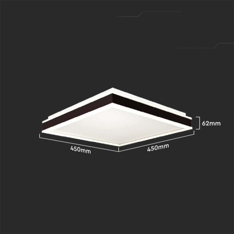 Plafon V-Tac 24W Led 3W1 Czarny Kwadrat 45X45Cm Vt-7782 4000K 2450Lm