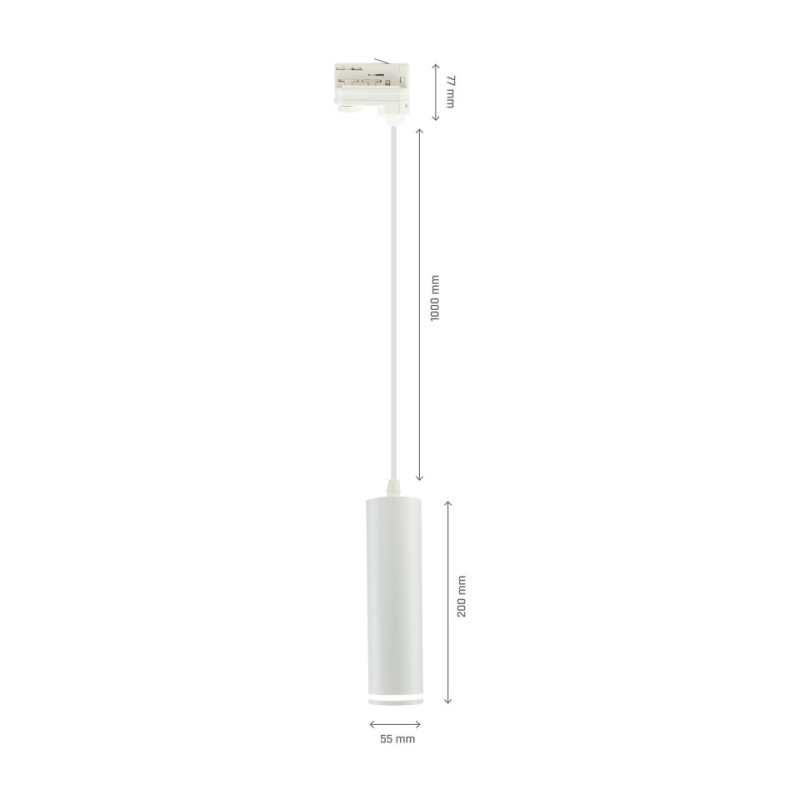Madara Mini Ring Gu10 Suspended For Track 3F 230V Ip20 Fi55*200Mm White
